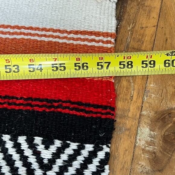 Large Southwest Mexican Throw Blanket Multicolor Striped Geometric - Picture 7 of 7